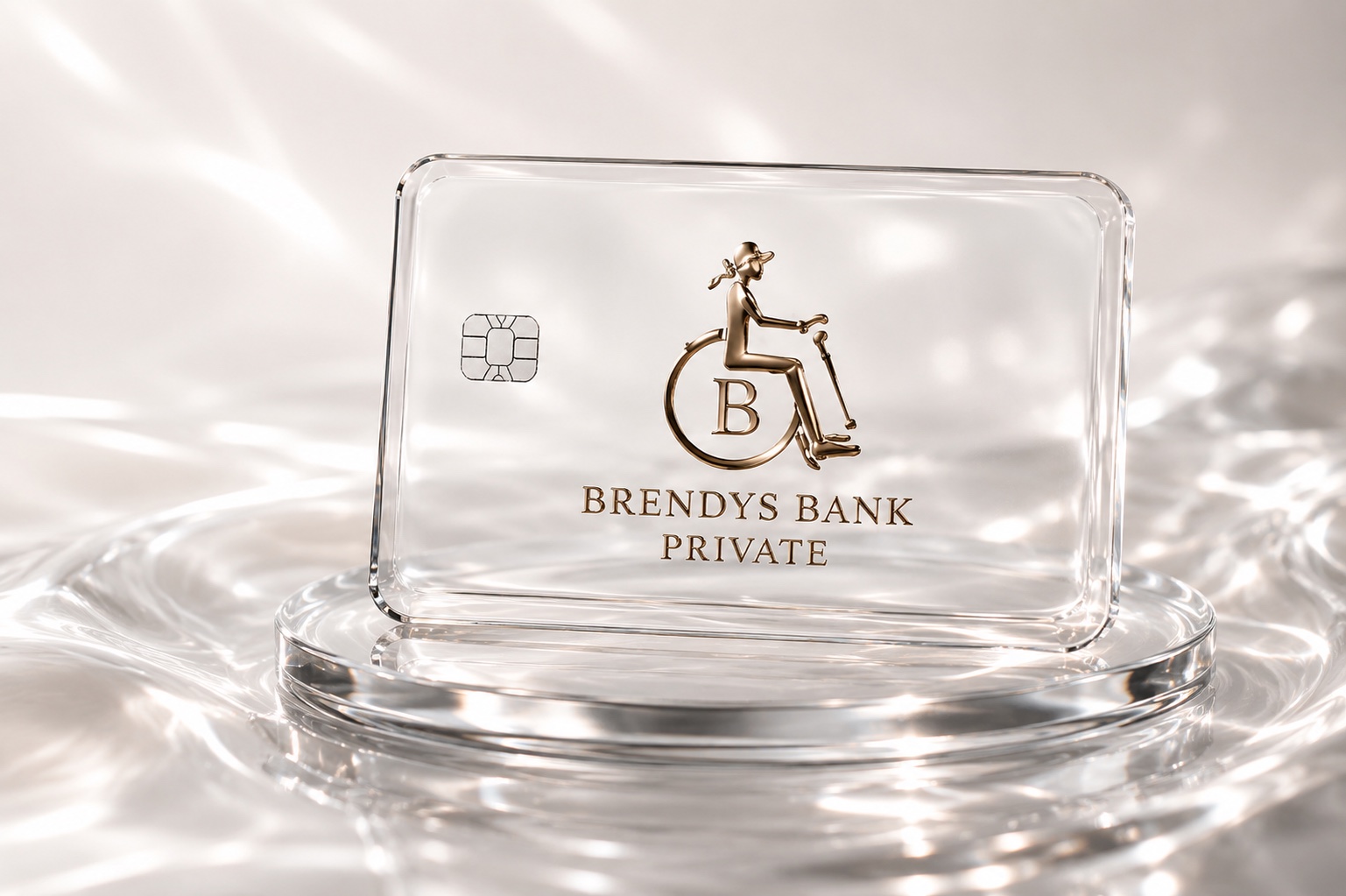 The single transparent BRENDYS BANK PRIVATE card
