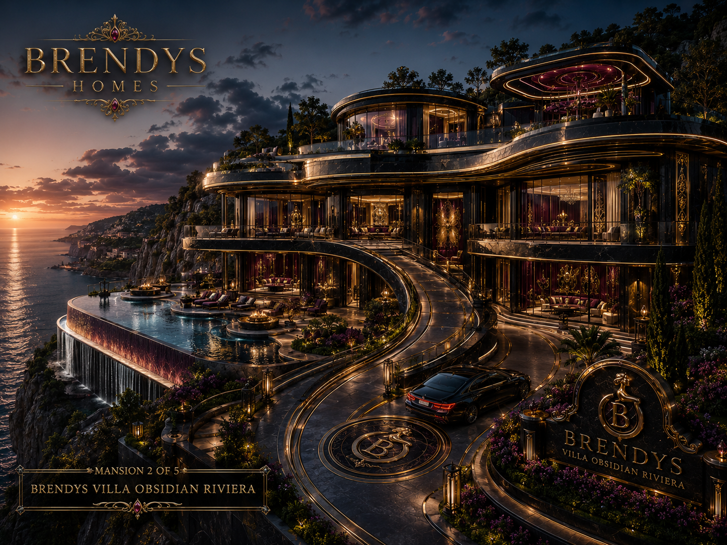 BRENDYS Villa Obsidian Riviera above the ocean with panoramic glazing