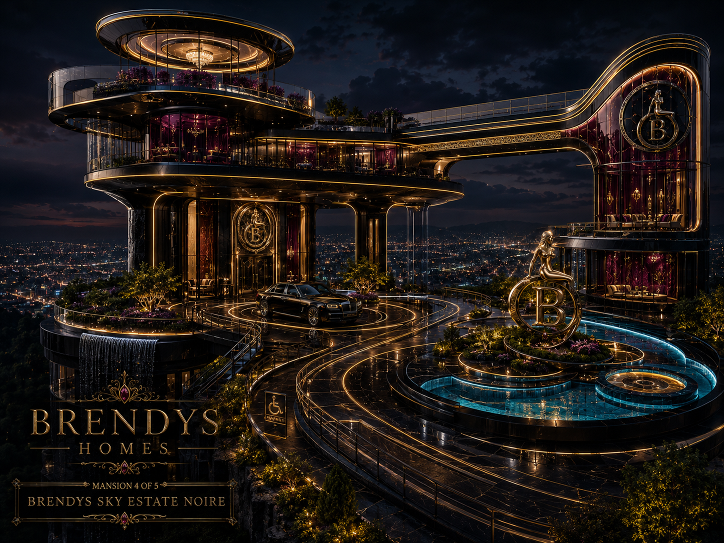 BRENDYS Sky Estate Noire, a futuristic estate above the night city